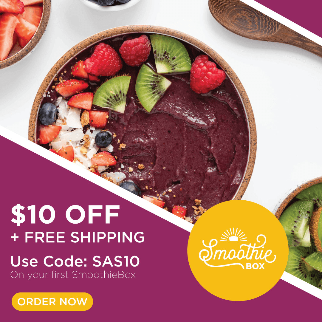 $15 Off + FREE Shipping On Your First SmoothieBox with code SAS15 at SmoothieBox.com!