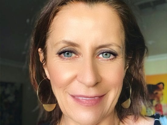 woman's face with makeup on