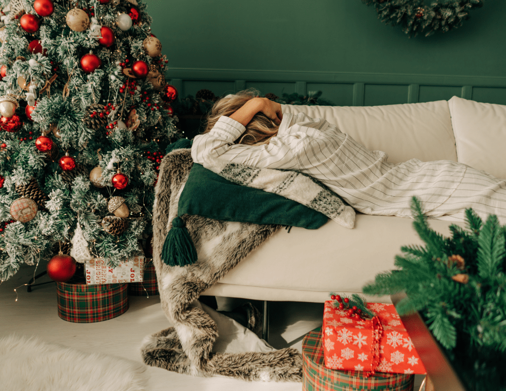 depressed woman during holidays