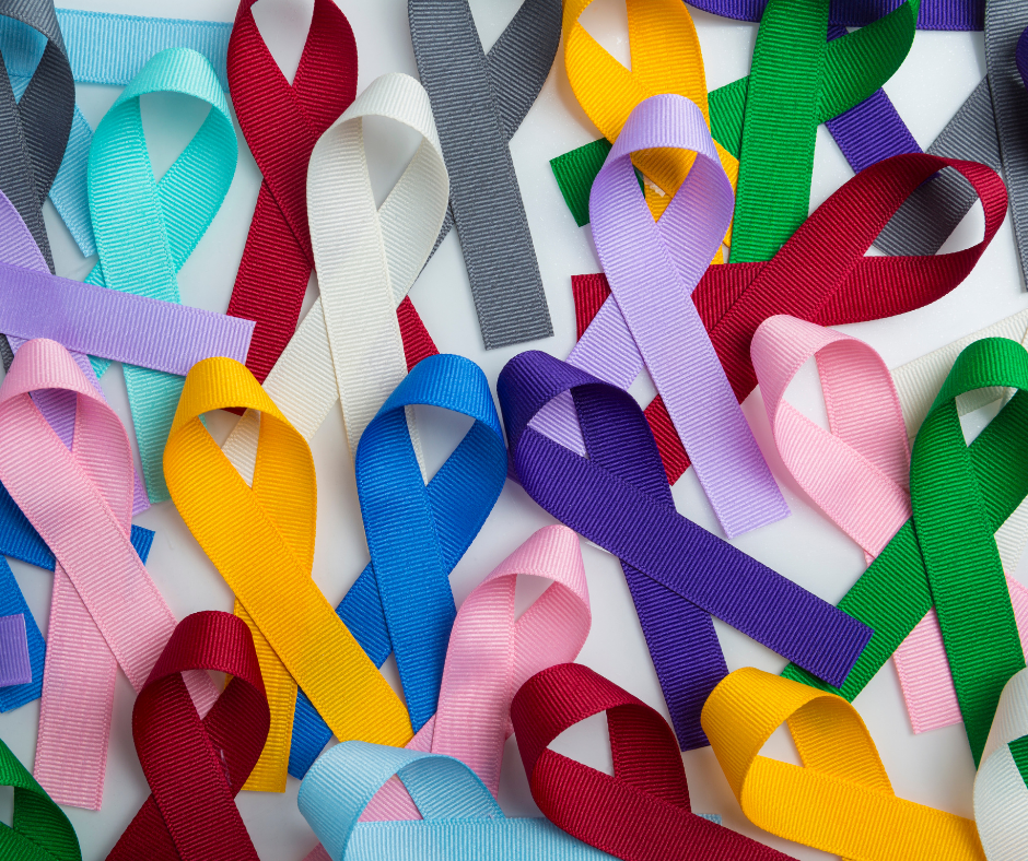 multi-colored ribbons for national cancer survivors day